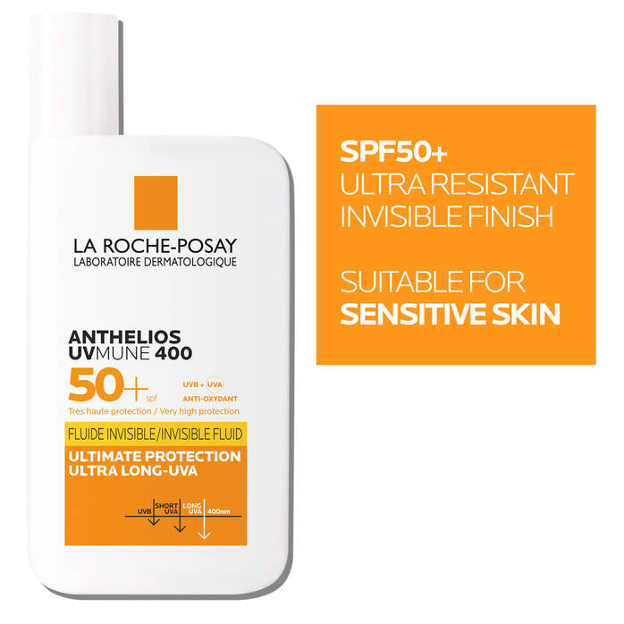 La Roche-Posay Anthelios UVMune 400 Invisible Fluid SPF50+ Sun Cream for Sensitive Skin 500ml
