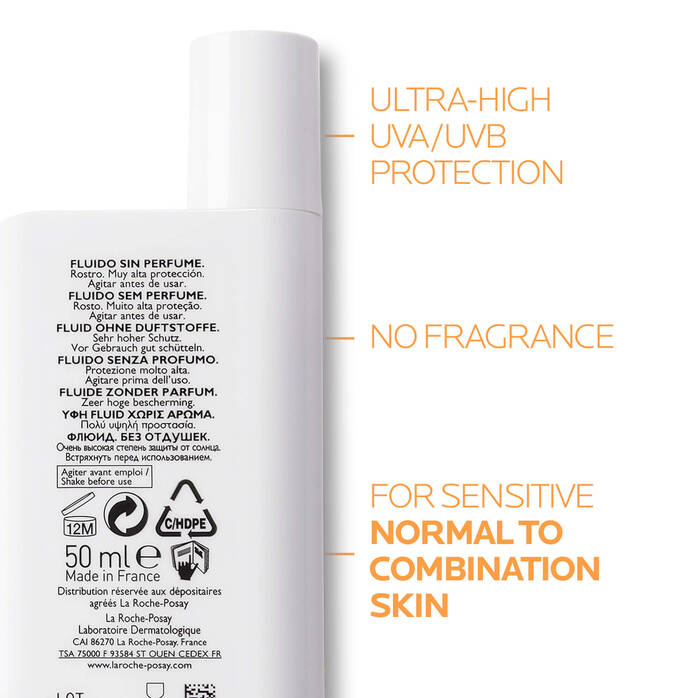 La Roche-Posay Anthelios UVMune 400 Invisible Fluid SPF50+ Sun Cream for Sensitive Skin 500ml