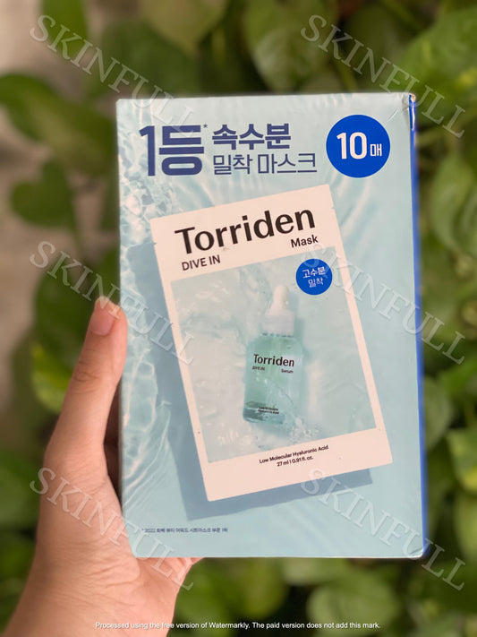 Torriden DIVE-IN Low Molecule Hyaluronic Acid Mask Set 10 sheets 27ml