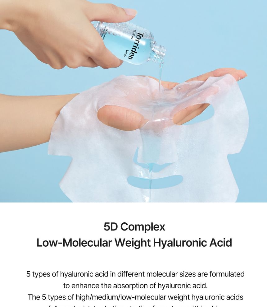 Torriden DIVE-IN Low Molecule Hyaluronic Acid Mask Set 10 sheets 27ml